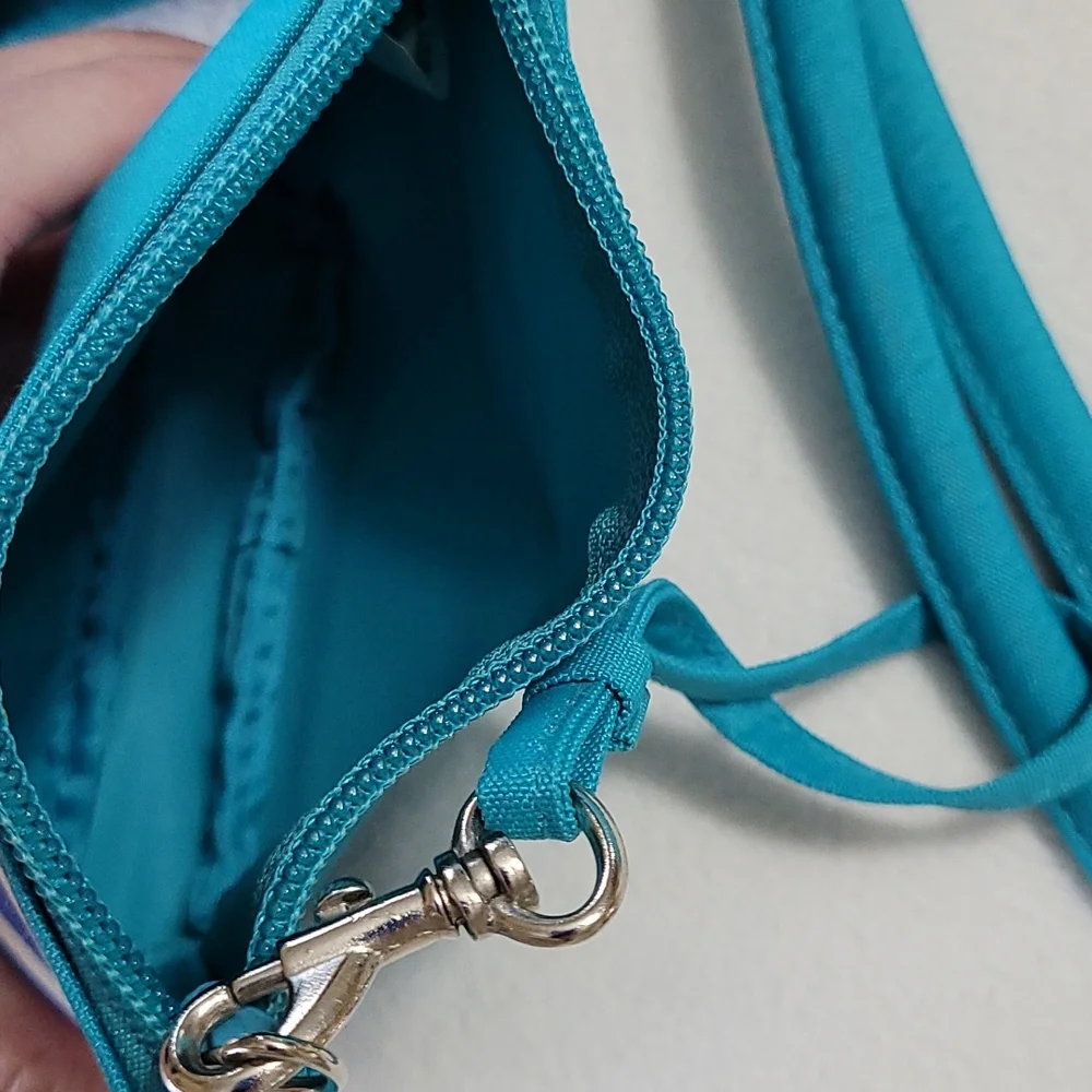 NEW Large Canvas Beach Tote Bag Butterfly Summer Living Turquoise Blue 2pc set